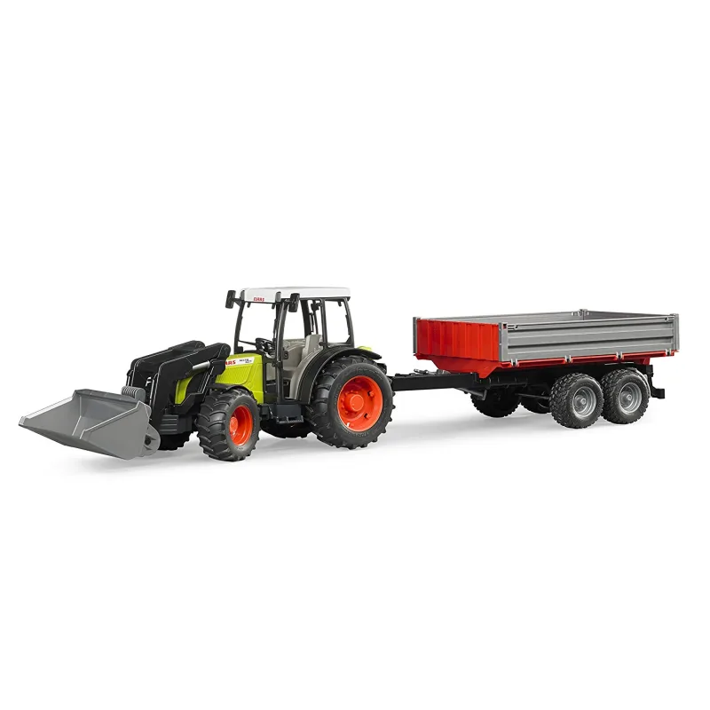 Bruder 2112 Traktor Claas Nectis 267F s nakladačom a prívesom