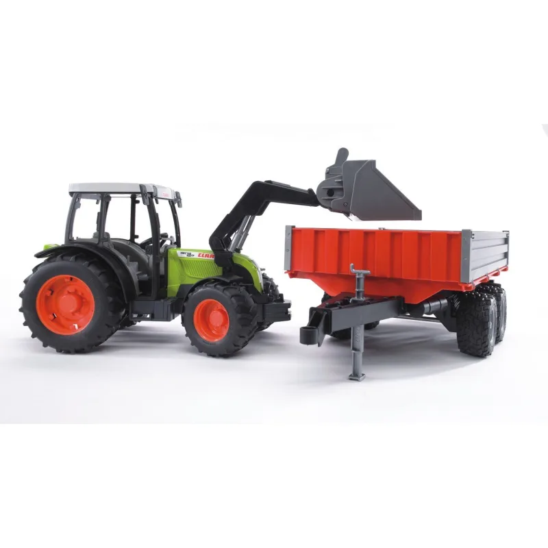 Bruder 2112 Traktor Claas Nectis 267F s nakladačom a prívesom