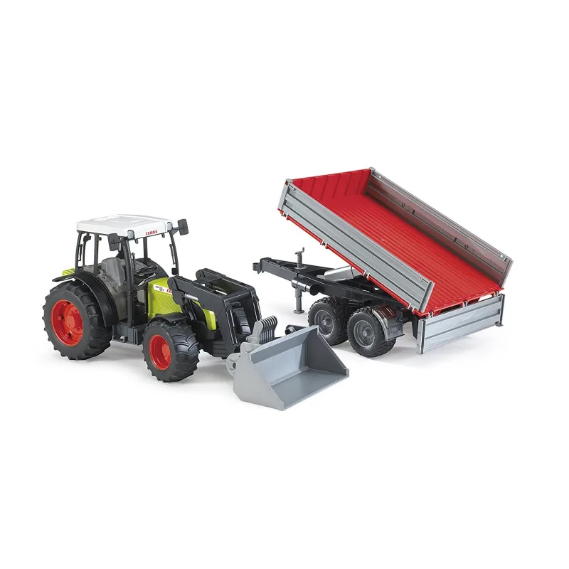 Bruder 2112 Traktor Claas Nectis 267F s nakladačom a prívesom
