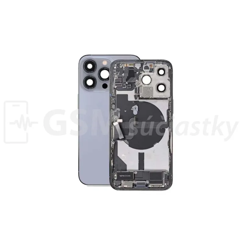 iPhone 13 Pro - Zadný Housing s Malými Dielmi - Modrý