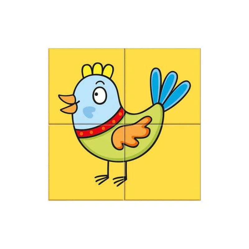 Dino Drevené obrázkové kocky pre najmenšie deti 4 ks