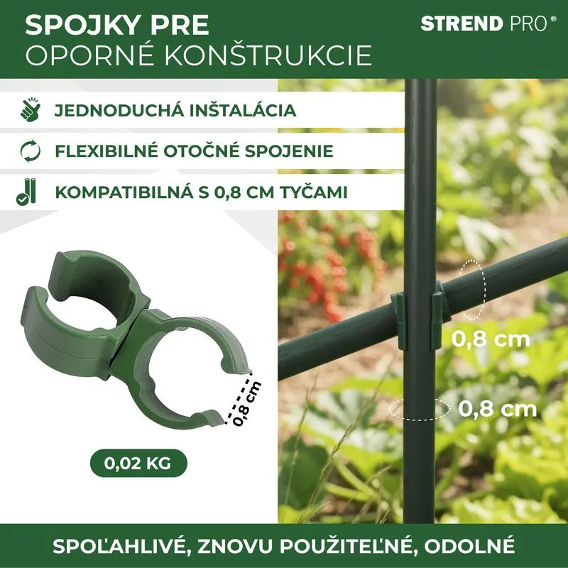 Spojka na oporné tyče, 8 mm, otočná, bal. 10 ks