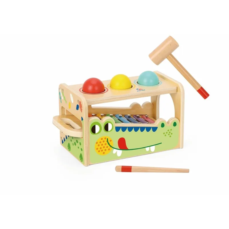 2Kids Toys Zatĺkačka a xylofón Krokodíl