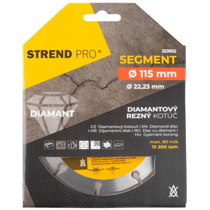 Diamantový kotúč Strend Pro 521A, 115 mm, Segment