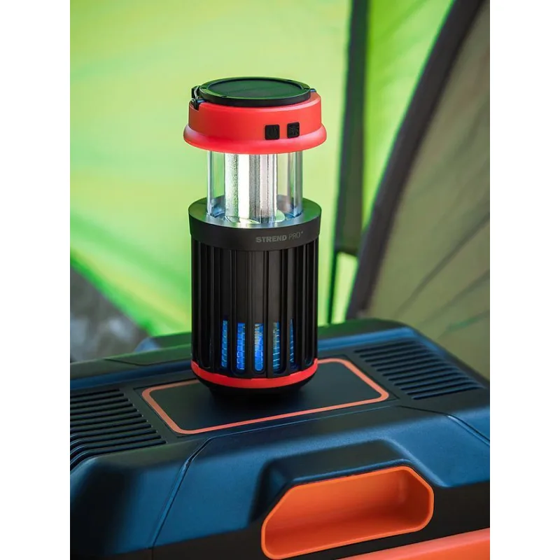 Solárna kempingová lampa proti hmyzu, USB nabíjanie, UV + LED