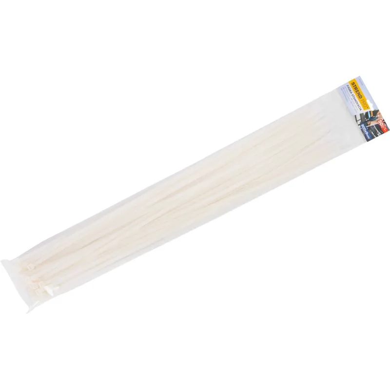 Sťahovacia páska 800x9 mm, 50 ks, biela, nylon