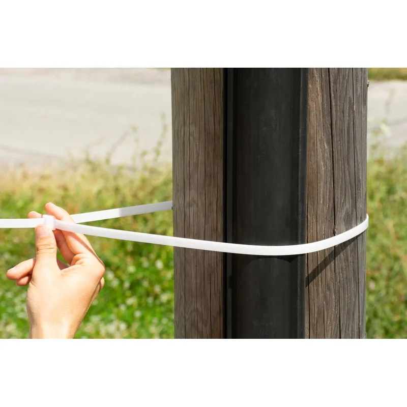 Sťahovacia páska 800x9 mm, 50 ks, biela, nylon