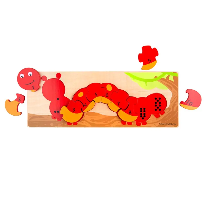 Bigjigs Toys Počítacie puzzle Húsenica