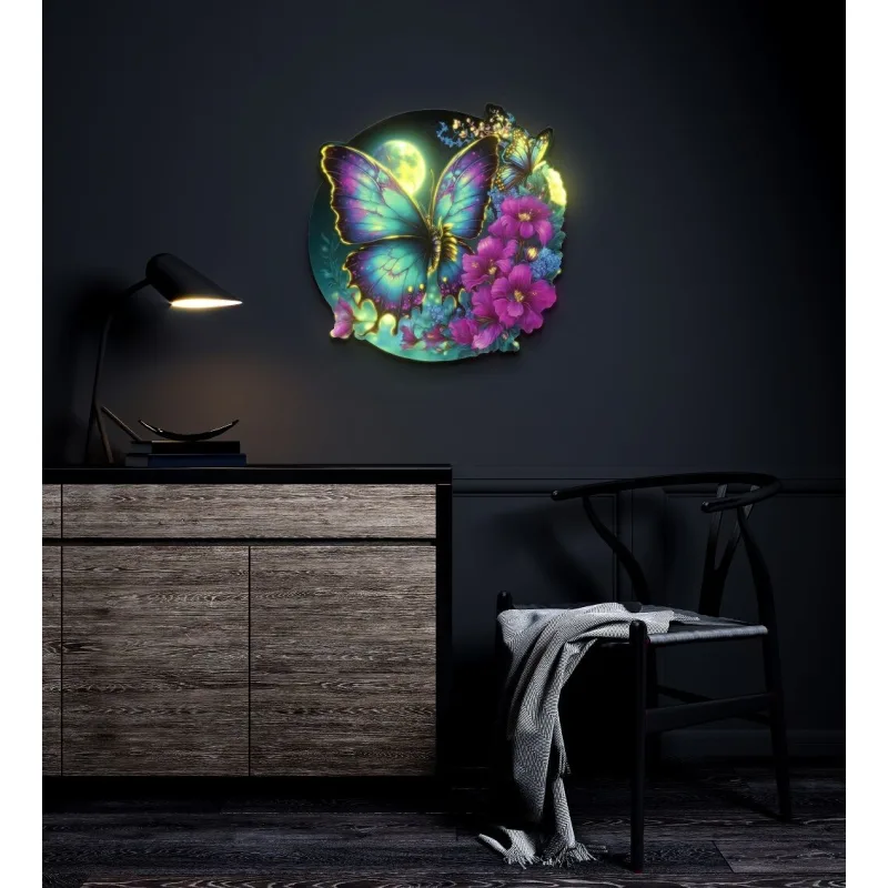 Drevené luminiscenčné puzzle Motýľ 500 dielikov