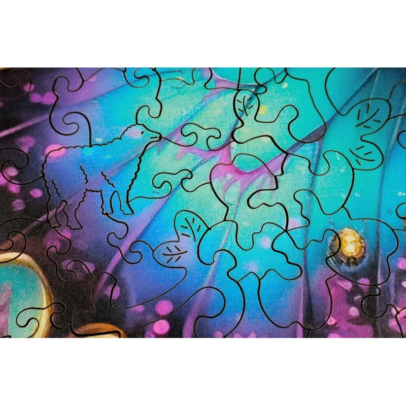 Drevené luminiscenčné puzzle Motýľ 500 dielikov