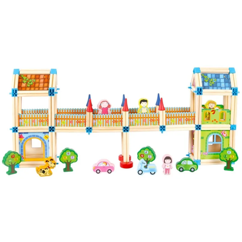 2Kids Toys Drevená stavebnica Zámok farebný