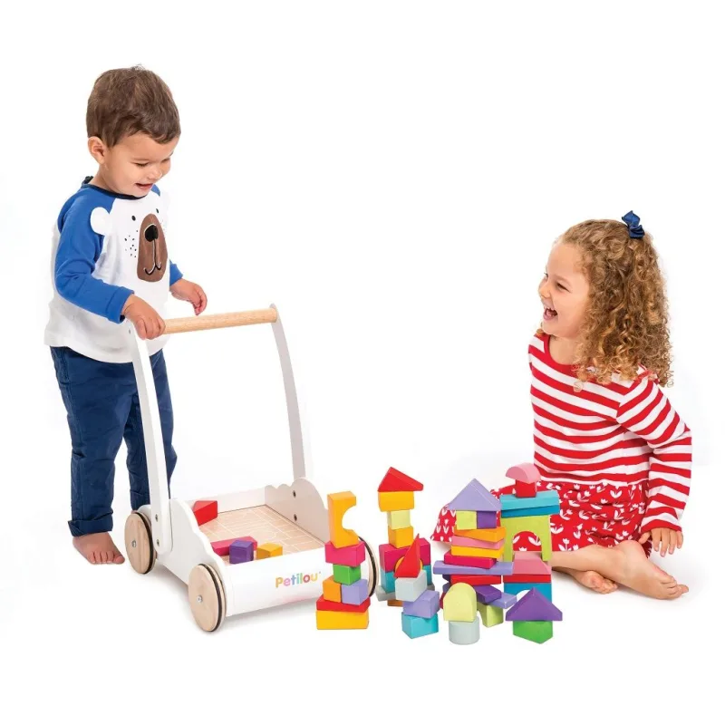 Le Toy Van Petilou - Vozík s dúhovými kockami