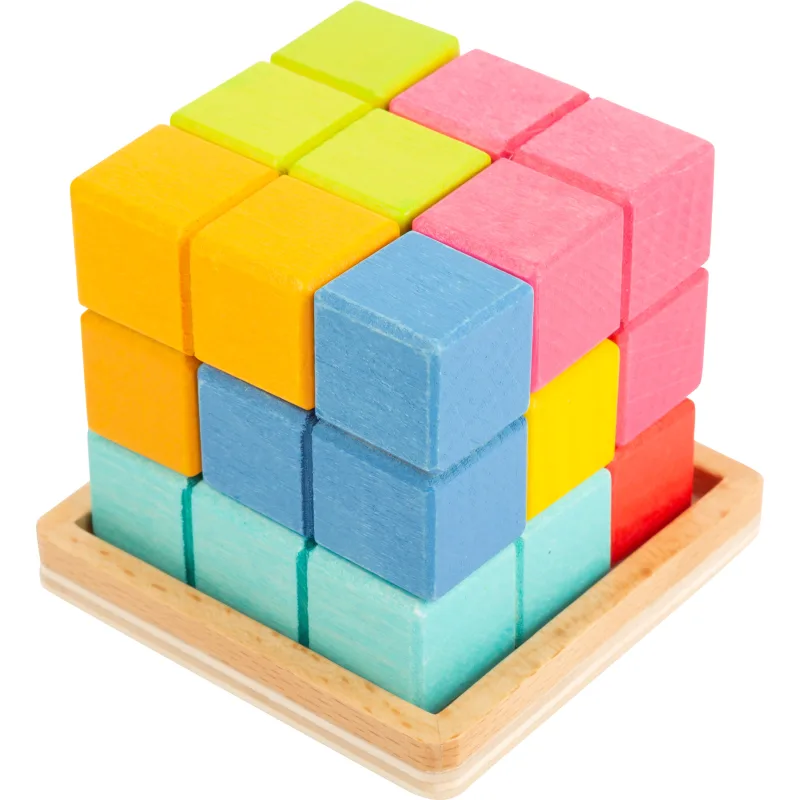 Drevená hra - kocka 3D Tetris