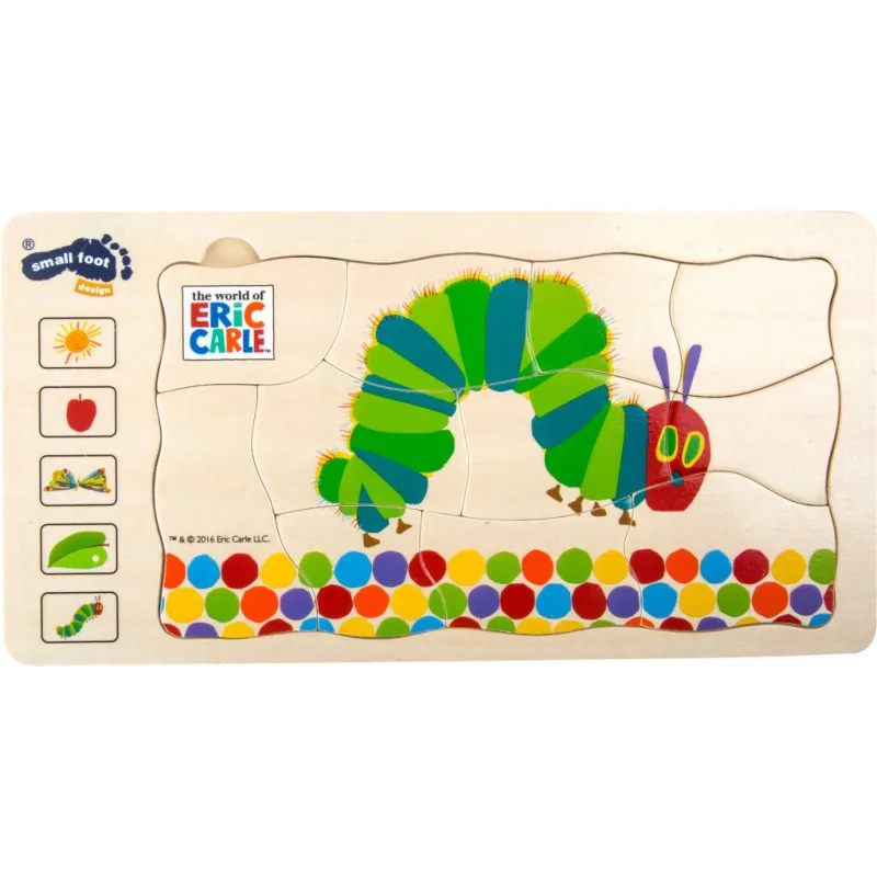 Drevené vkladacie puzzle Hladná húsenica