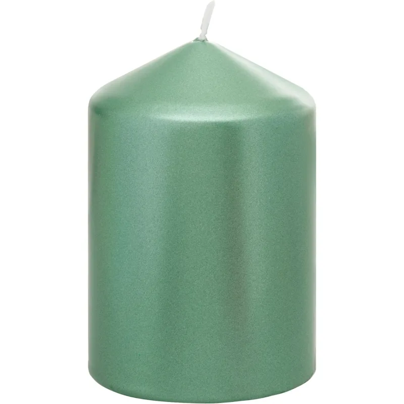 Zelená sviečka MagicHome, 7×10 cm, metalický efekt, 35 h horenia
