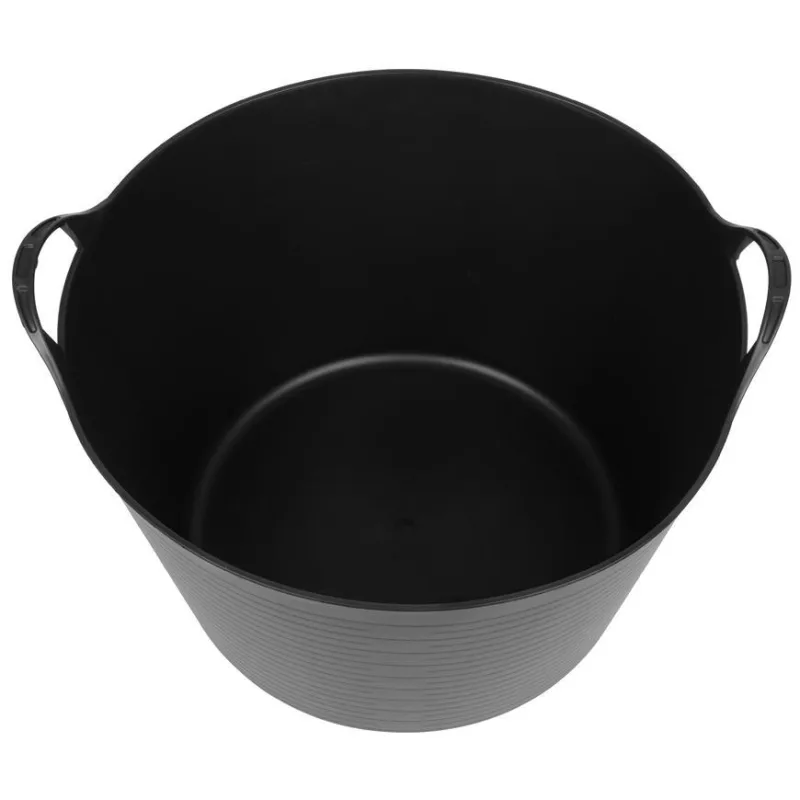 Stavebné vedro Flexi, čierne, s ušami, 55 l, 51,5x39 cm
