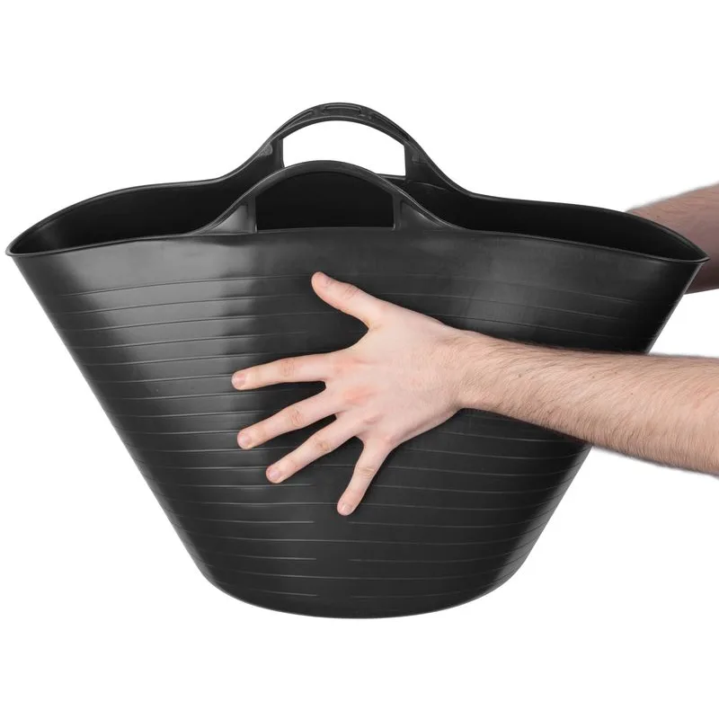 Stavebné vedro Flexi, čierne, s ušami, 55 l, 51,5x39 cm