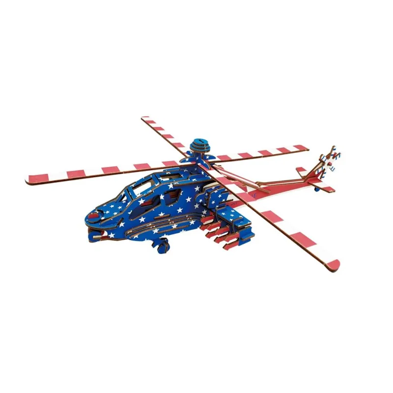 Woodcraft Drevené 3D puzzle Americký bojový vrtuľník Apache