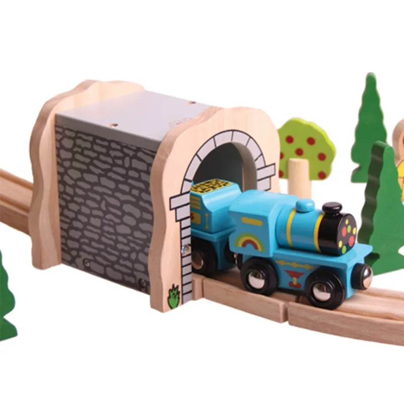 Bigjigs Rail Drevené vláčiky - Modrá mašinka s tendrom