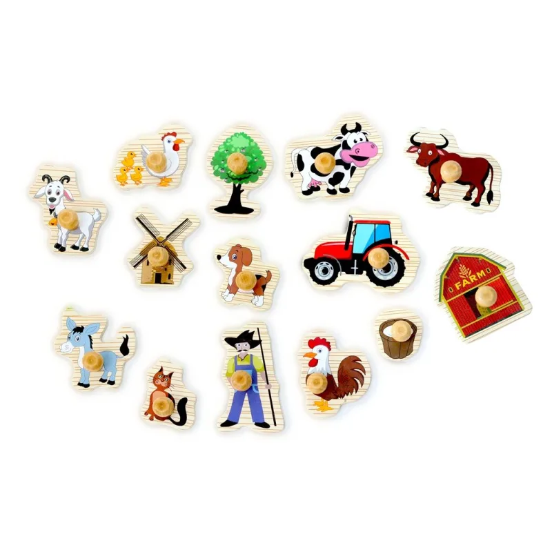2Kids Toys Drevené puzzle Farma 14 dielikov
