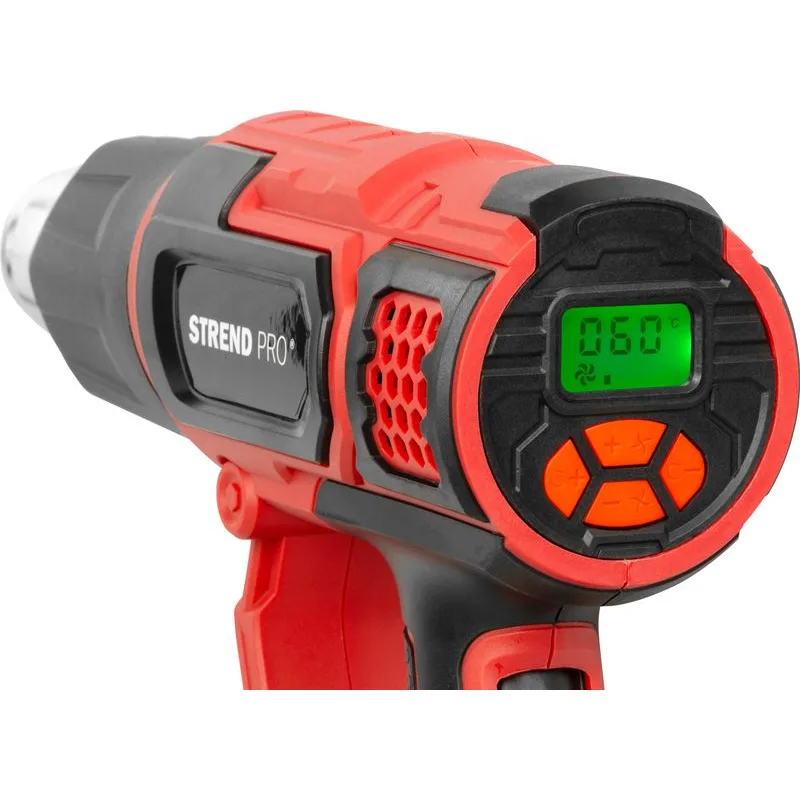 Teplovzdušná pištoľ Strend Pro HG203, 2000 W, LCD displej, s kufríkom