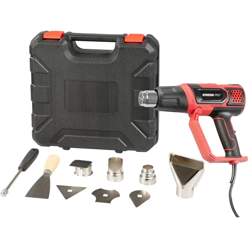 Teplovzdušná pištoľ Strend Pro HG203, 2000 W, LCD displej, s kufríkom