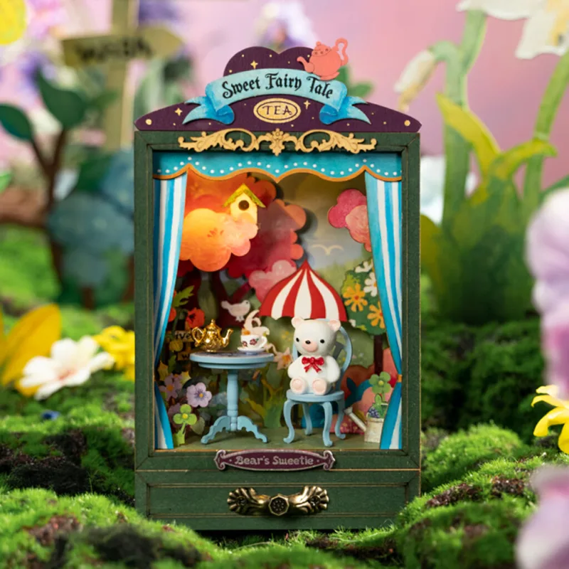 RoboTime Drevené 3D puzzle Miniatúrne divadielko Čajový večierok