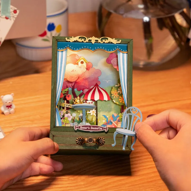 RoboTime Drevené 3D puzzle Miniatúrne divadielko Čajový večierok