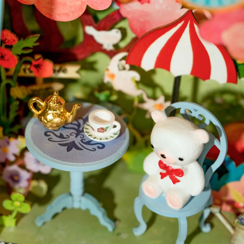 RoboTime Drevené 3D puzzle Miniatúrne divadielko Čajový večierok