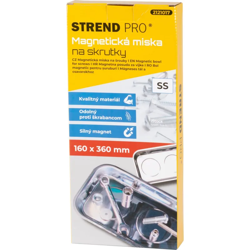 Miska Strend Pro magnetická, obdĺžniková, nerezová, 160×360 mm