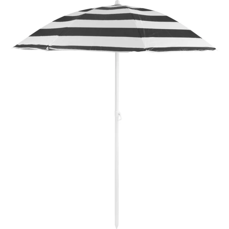 Slnečník DALIA 180 cm, čierno-biely, s naklápacím kĺbom