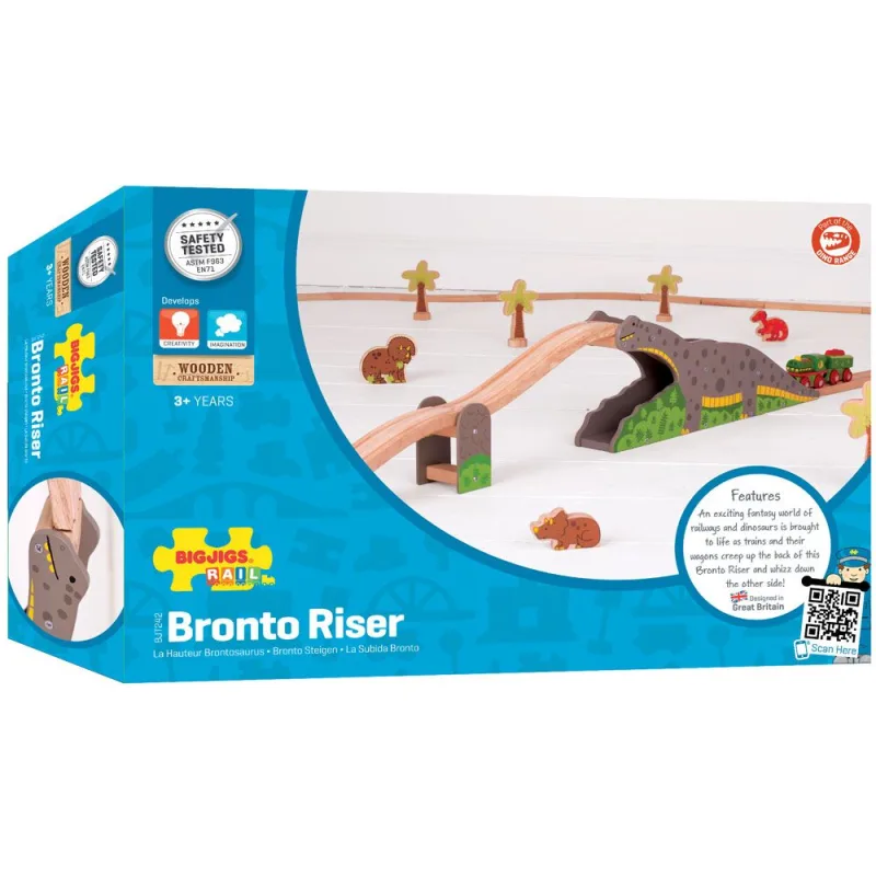 Bigjigs Rail Drevené vláčiky - Most s dinosaurom