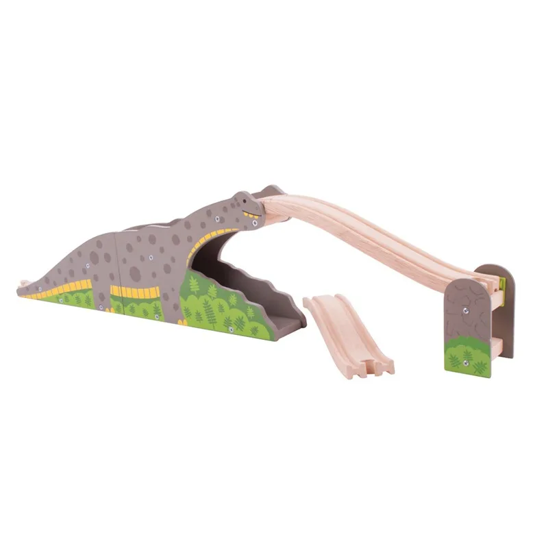 Bigjigs Rail Drevené vláčiky - Most s dinosaurom