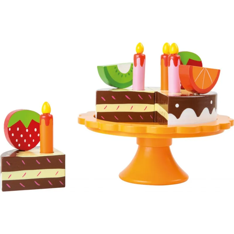 Drevená narodeninová ovocná torta