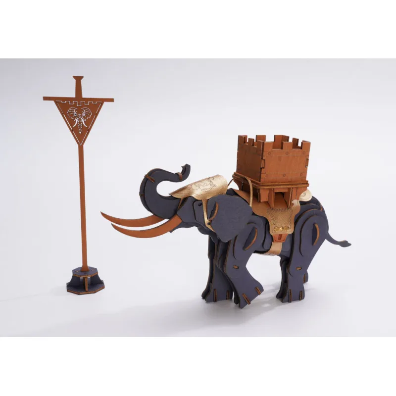 RoboTime Drevené 3D puzzle Bojovný slon