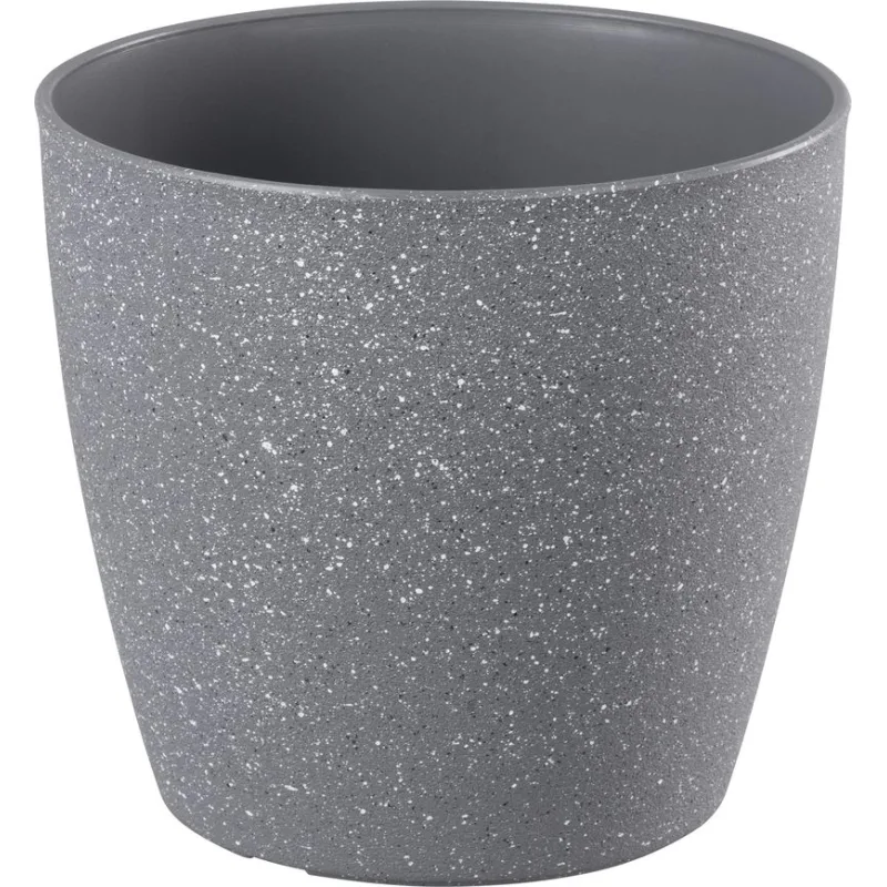 Šedý kvetináč Strend Pro Stone, 23x20,5 cm, efekt kameňa
