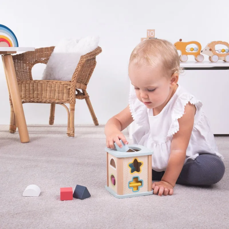Bigjigs Toys Motorická kocka 100% FSC