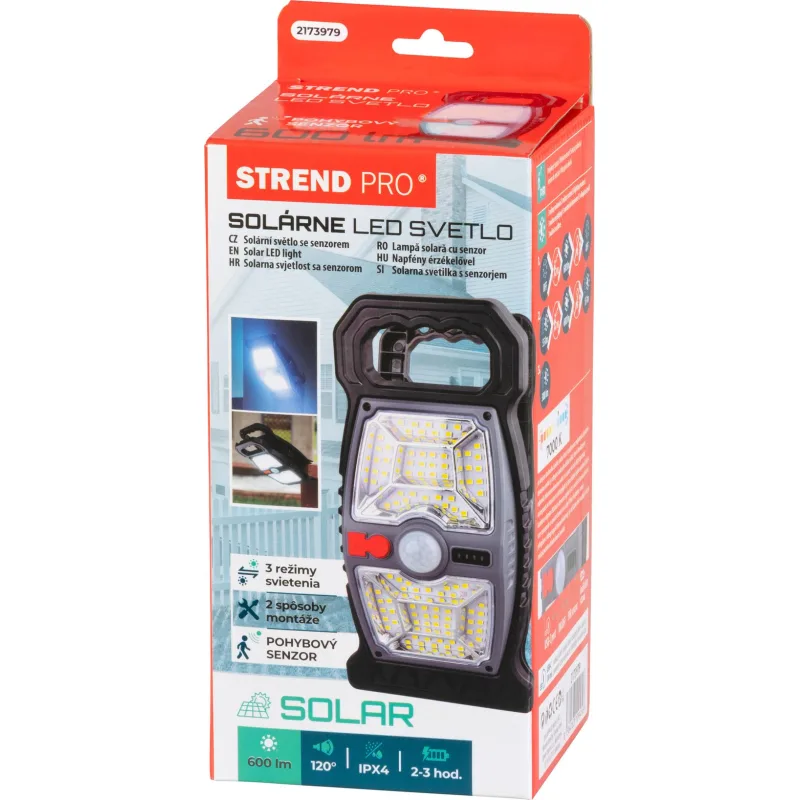 Lampa Strend Pro, 92x LED, 1200 mAh, solárne nabíjanie, USB-C výstup