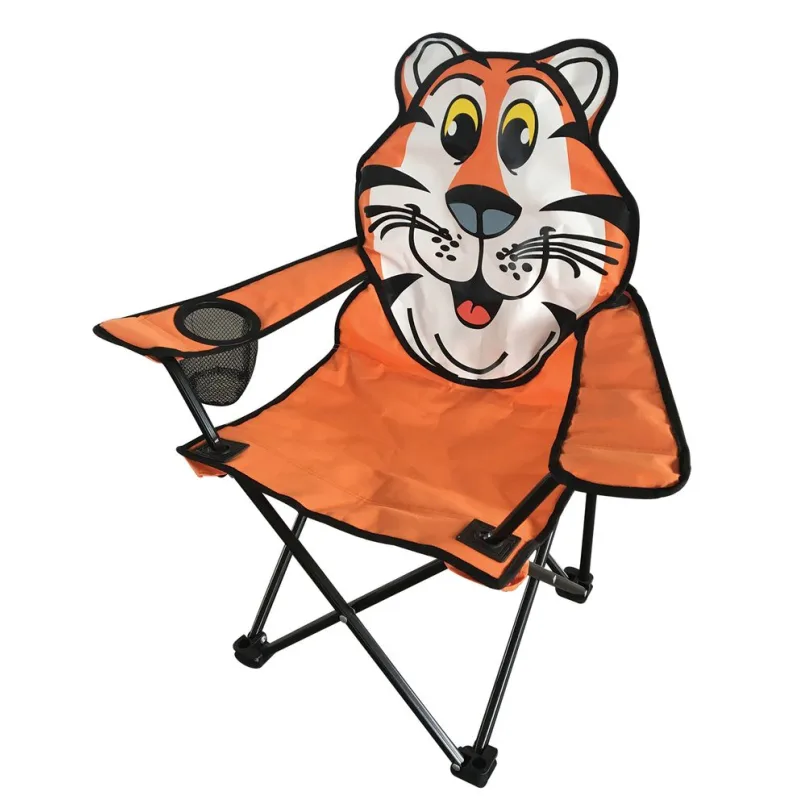 Detská stolička TIGRE, oranžová, 35x35x55 cm, motív tigra