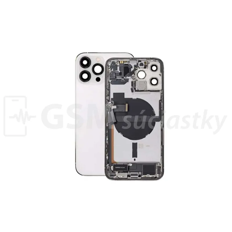 iPhone 13 Pro Max - Zadný Housing s Malými Dielmi - Biely