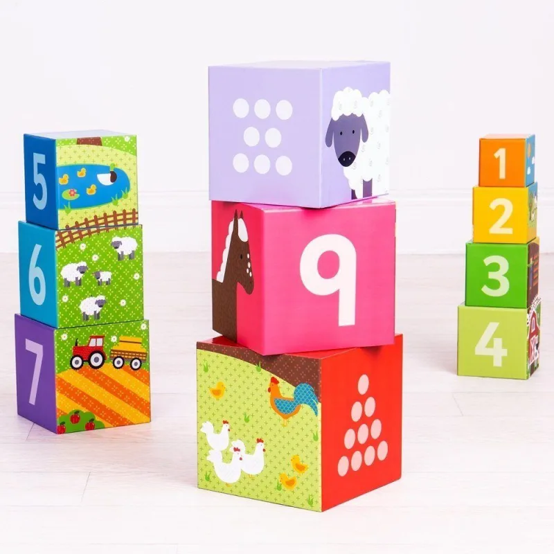 Bigjigs Toys Didaktické kocky Farma