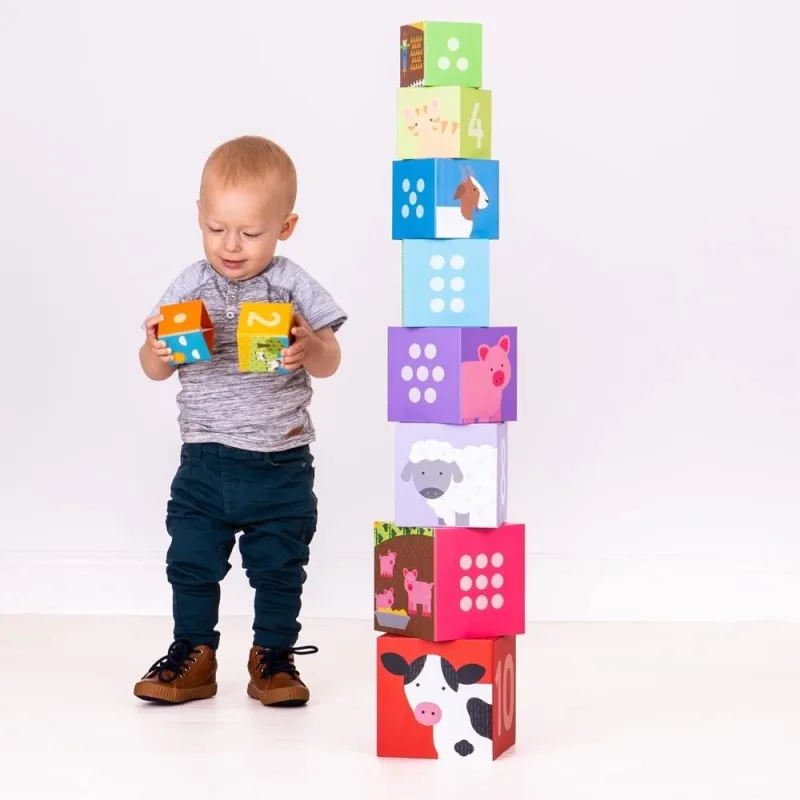Bigjigs Toys Didaktické kocky Farma
