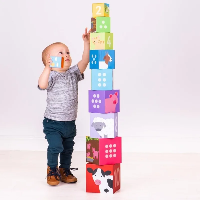 Bigjigs Toys Didaktické kocky Farma