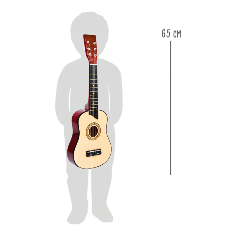 Detská drevená gitara prírodná
