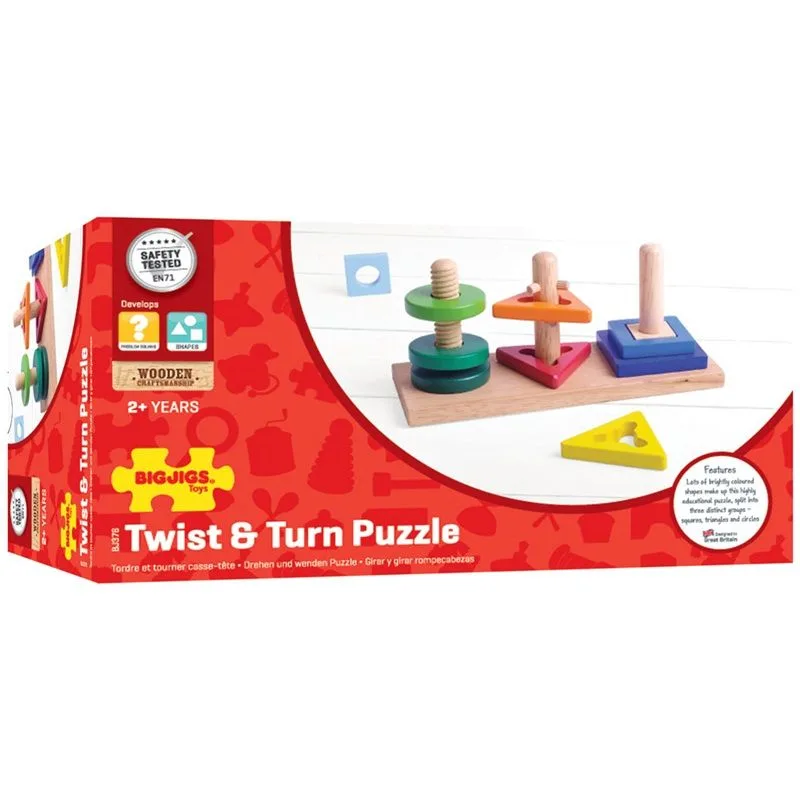 Bigjigs Toys Nasadzovacie puzzle - Nasaď a otoč