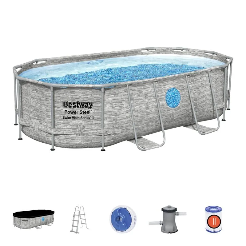 Bestway 56714 Power Steel Vista 427x250x100 cm, bazén s filtráciou