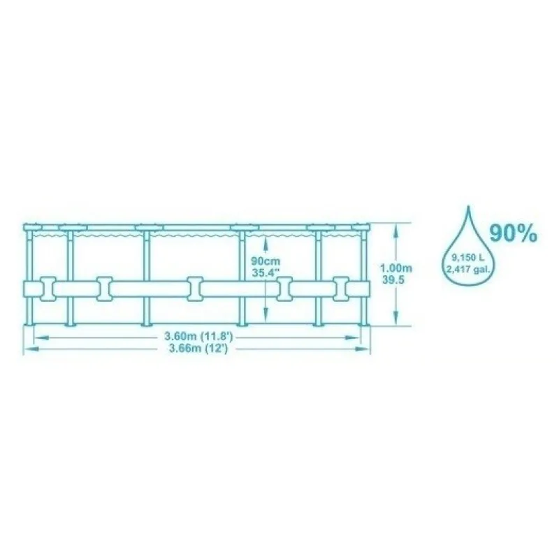 Bestway 56709 Steel Pro MAX Deluxe 366x100 cm, bazén ratanový vzor