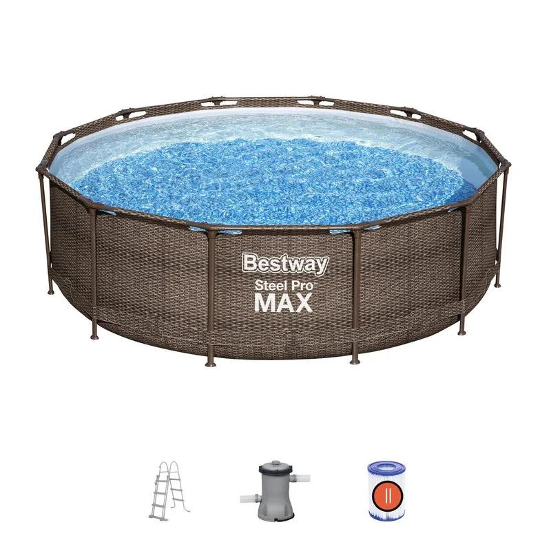 Bestway 56709 Steel Pro MAX Deluxe 366x100 cm, bazén ratanový vzor