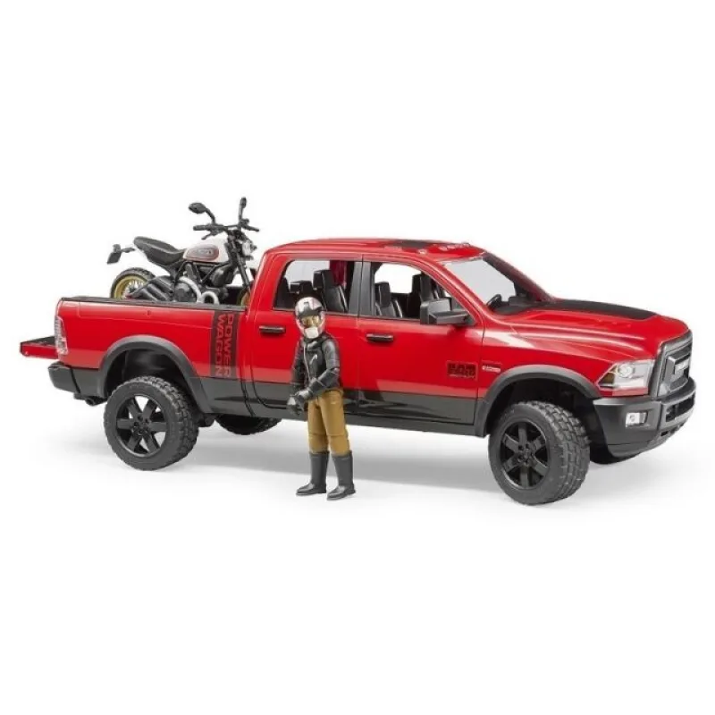 Bruder 2502 Terénne auto RAM s motocyklom
