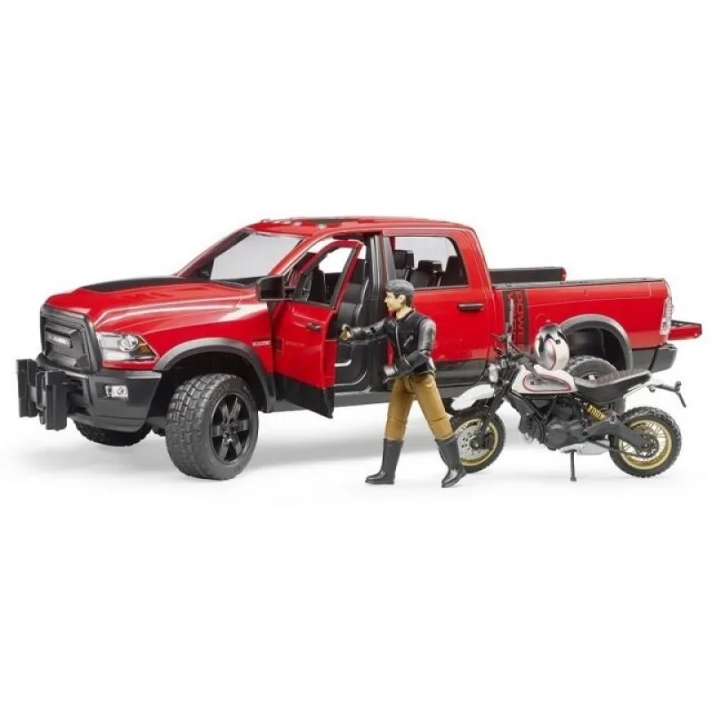 Bruder 2502 Terénne auto RAM s motocyklom